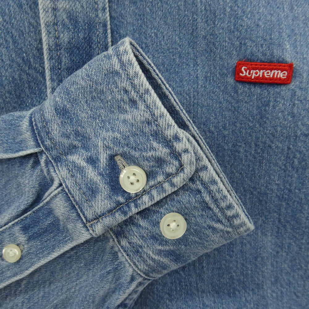 Supreme シュプリーム 25SS Small Box Denim Shirt スモールボックス デニム 長袖 ボタンダウン シャツ ブルー系 L【中古】