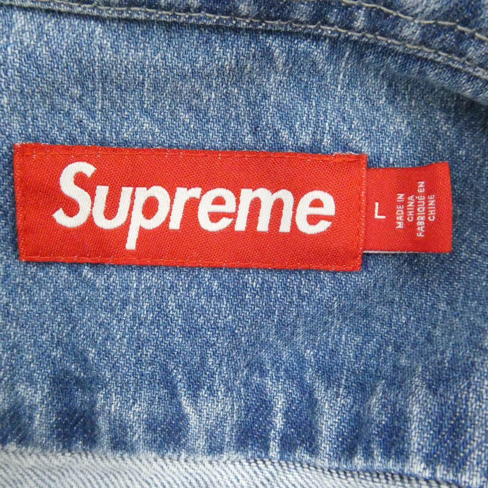 Supreme シュプリーム 25SS Small Box Denim Shirt スモールボックス デニム 長袖 ボタンダウン シャツ ブルー系 L【中古】