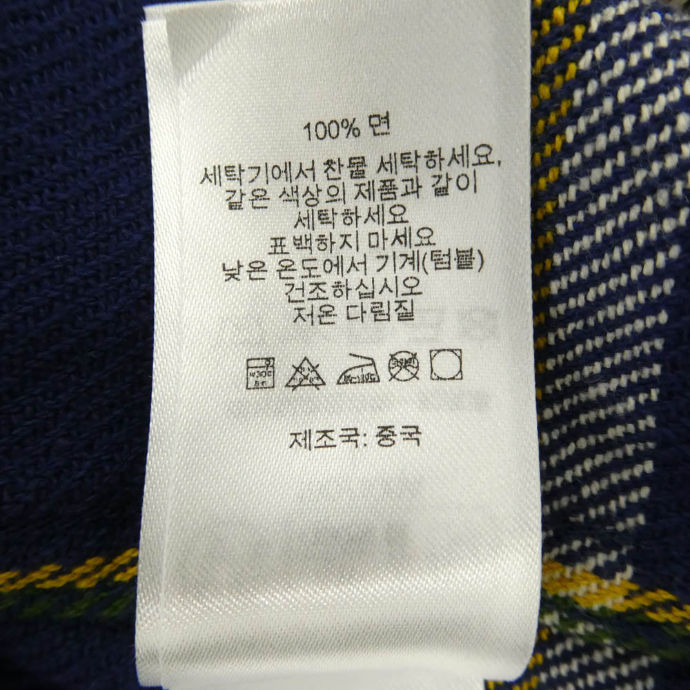 Supreme シュプリーム 25SS Old English Plaid Flannel Shirt ロゴ プレイド チェック フランネル ネルシャツ 長袖 シャツ ブルー系 イエロー系 L【中古】