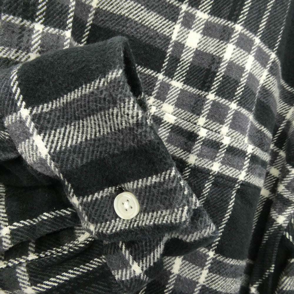 Supreme シュプリーム 25SS Old English Plaid Flannel Shirt ロゴ プレイド チェック フランネル ネルシャツ 長袖 シャツ ブラック系 ホワイト系 L【中古】