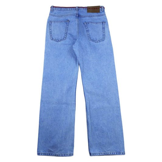 MARNI マルニ 23SS PUJU0021LY ダメージ モヘア切替 ストレート デニム パンツ インディゴブルー系 29【中古】