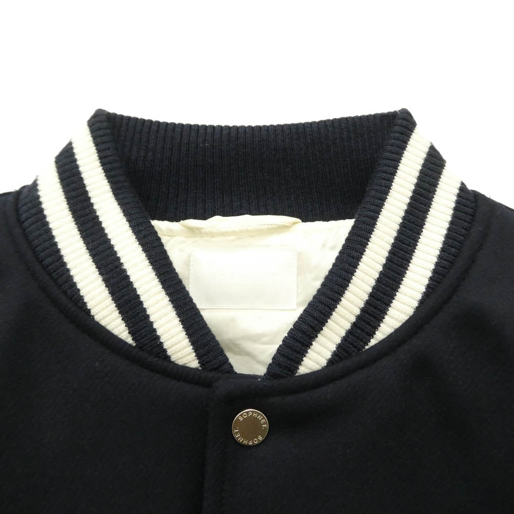 SOPHNET. ソフネット 26AW SPNT-262013 WOOL MELTON VARSITY JACKET ウール メルトン バーシティ ジャケット スタジャン ネイビー系 2【極上美品】【中古】
