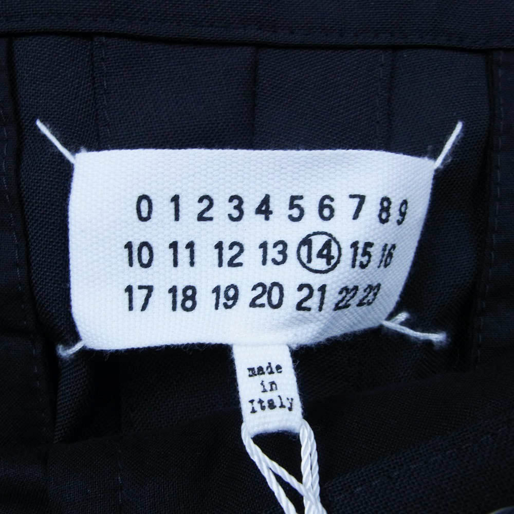 MAISON MARGIELA メゾンマルジェラ 24SS S50KA0530 S44330 四つタグ 4ステッチ ドローストリング トラウザー スラックス パンツ ブラック系 50【極上美品】【中古】
