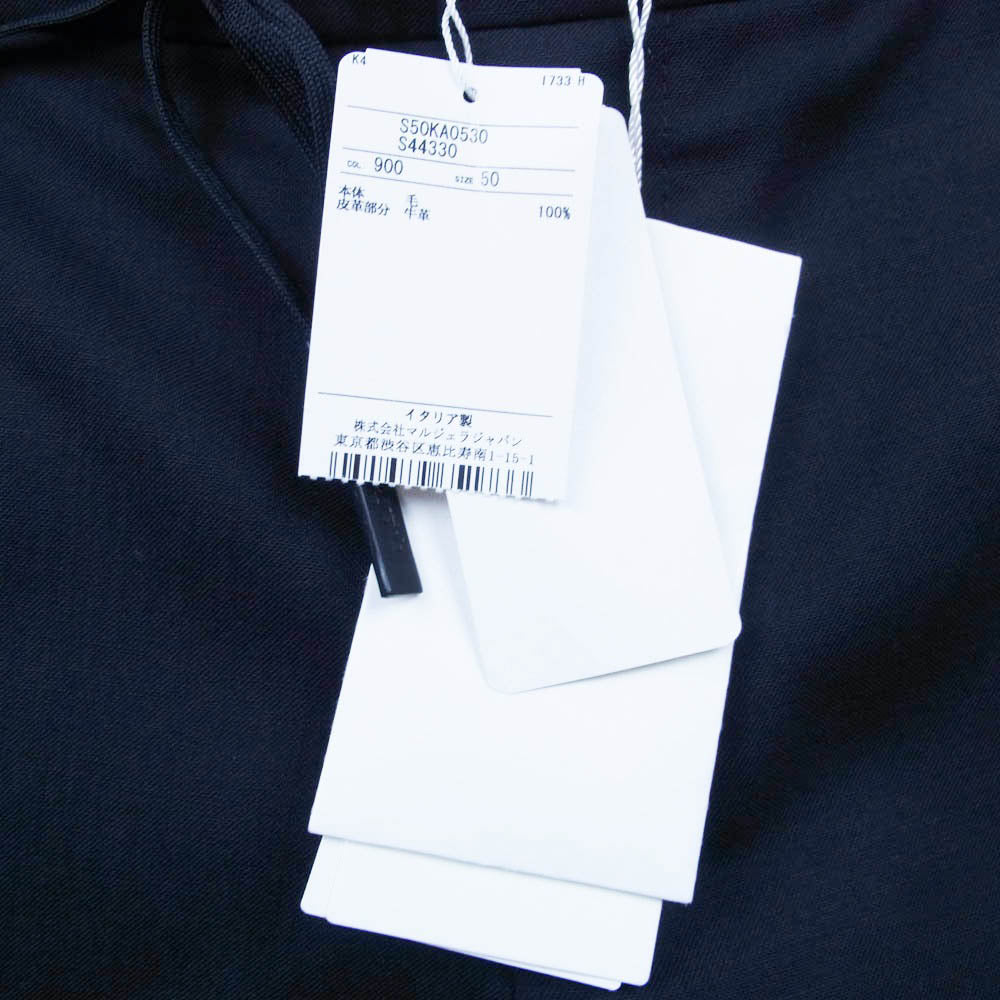 MAISON MARGIELA メゾンマルジェラ 24SS S50KA0530 S44330 四つタグ 4ステッチ ドローストリング トラウザー スラックス パンツ ブラック系 50【極上美品】【中古】