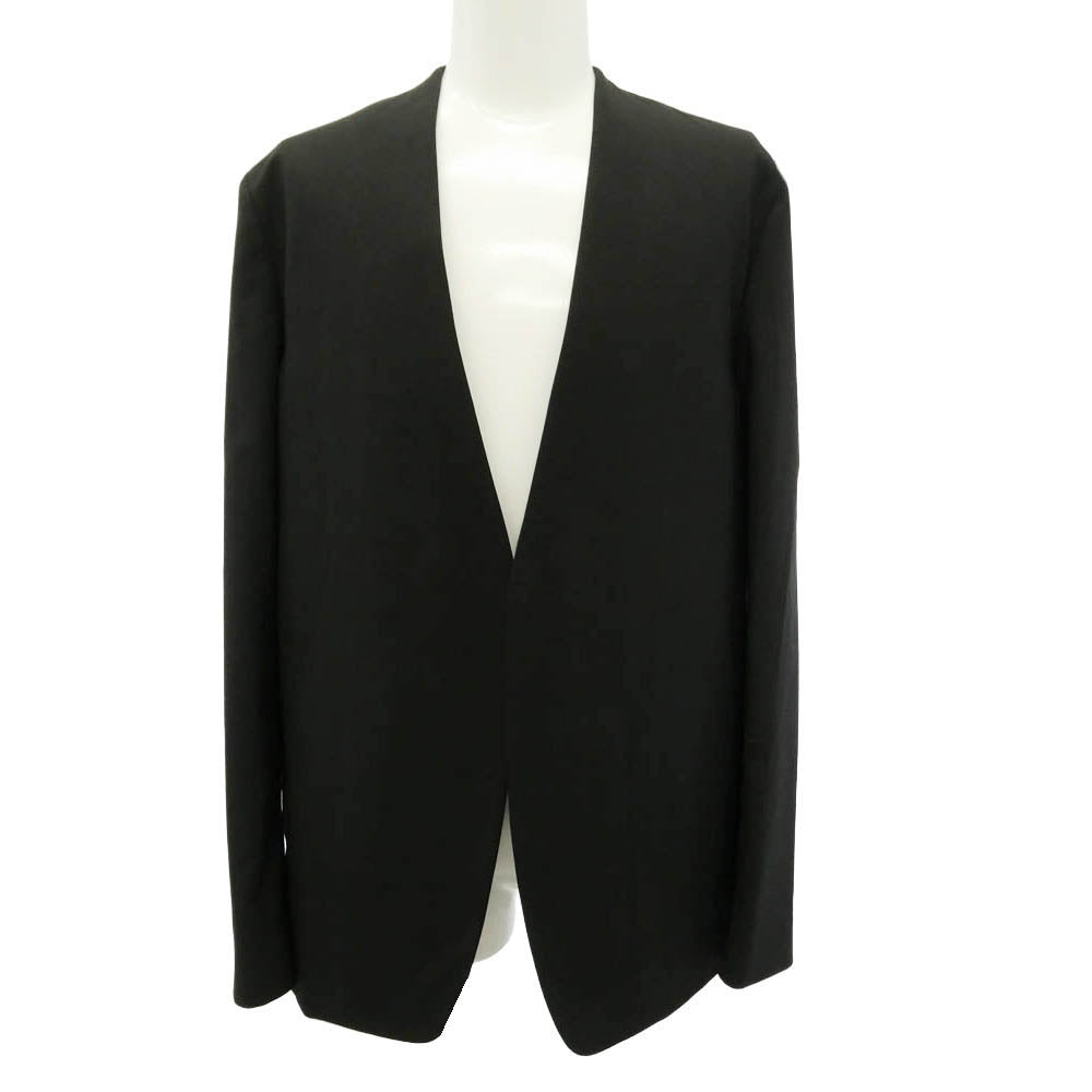 MAISON MARGIELA メゾンマルジェラ 26SS S50BN0447 S44330 四つタグ 4ステッチ ノーカラー テーラード ボタンレス ジャケット ブラック系 50【極上美品】【中古】