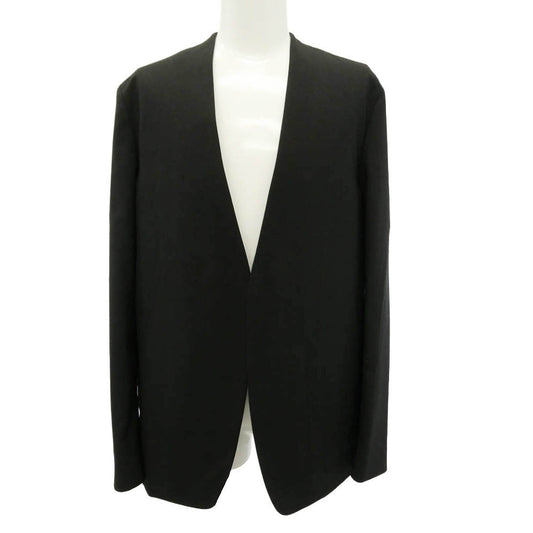 MAISON MARGIELA メゾンマルジェラ 26SS S50BN0447 S44330 四つタグ 4ステッチ ノーカラー テーラード ボタンレス ジャケット ブラック系 50【極上美品】【中古】