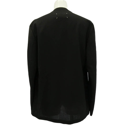 MAISON MARGIELA メゾンマルジェラ 26SS S50BN0447 S44330 四つタグ 4ステッチ ノーカラー テーラード ボタンレス ジャケット ブラック系 50【極上美品】【中古】