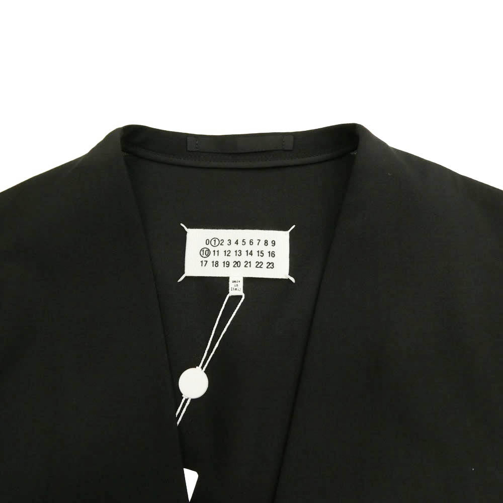 MAISON MARGIELA メゾンマルジェラ 26SS S50BN0447 S44330 四つタグ 4ステッチ ノーカラー テーラード ボタンレス ジャケット ブラック系 50【極上美品】【中古】