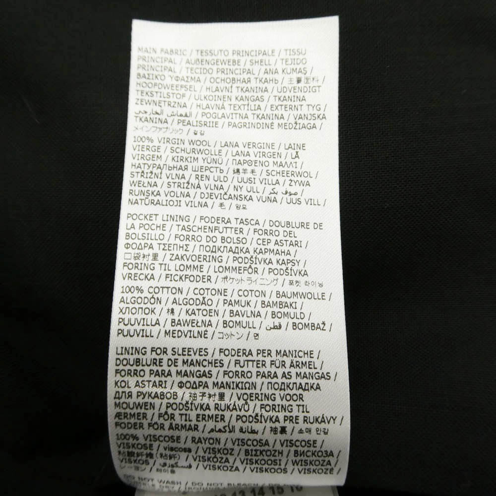 MAISON MARGIELA メゾンマルジェラ 26SS S50BN0447 S44330 四つタグ 4ステッチ ノーカラー テーラード ボタンレス ジャケット ブラック系 50【極上美品】【中古】