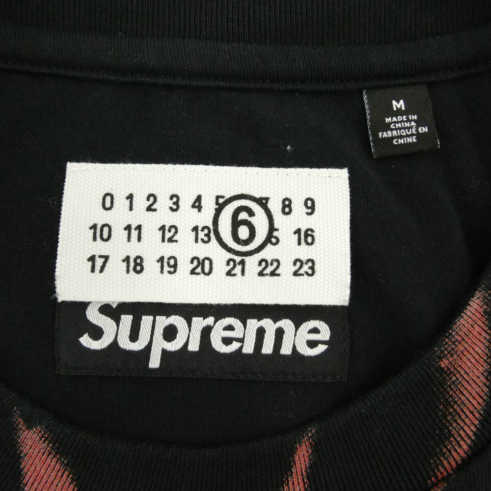 Supreme シュプリーム 24SS × MM6 Maison Margiela エムエムシックス メゾンマルジェラ Liquid Blue Oversized Tee リキッド ブルー オーバーサイズ Tシャツ 半袖カットソー ブラック系 M【中古】