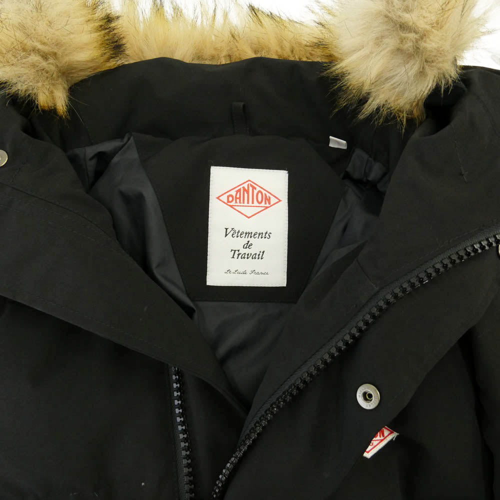 Danton ダントン DT-A0006 FAKE FUR HOODED DOWN COAT キルト ダウン コート ジャケット ブラック系【中古】