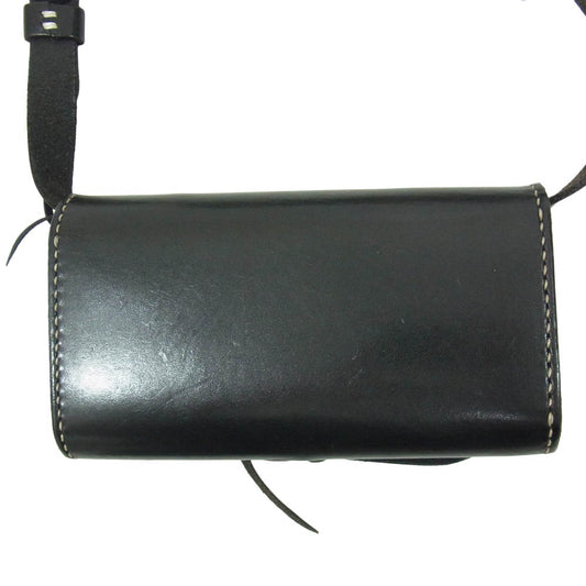LUCKY JOHN ラッキージョン オールレザー ショルダー ウォレット ブラック系【中古】