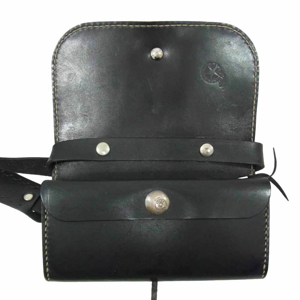 LUCKY JOHN ラッキージョン オールレザー ショルダー ウォレット ブラック系【中古】