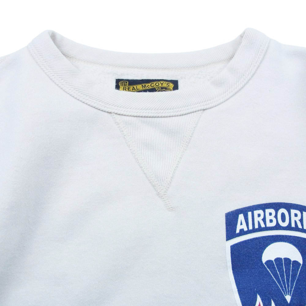 The REAL McCOY'S ザリアルマッコイズ AIRBORNE エアボーン 前V スウェット オフホワイト系 M【中古】
