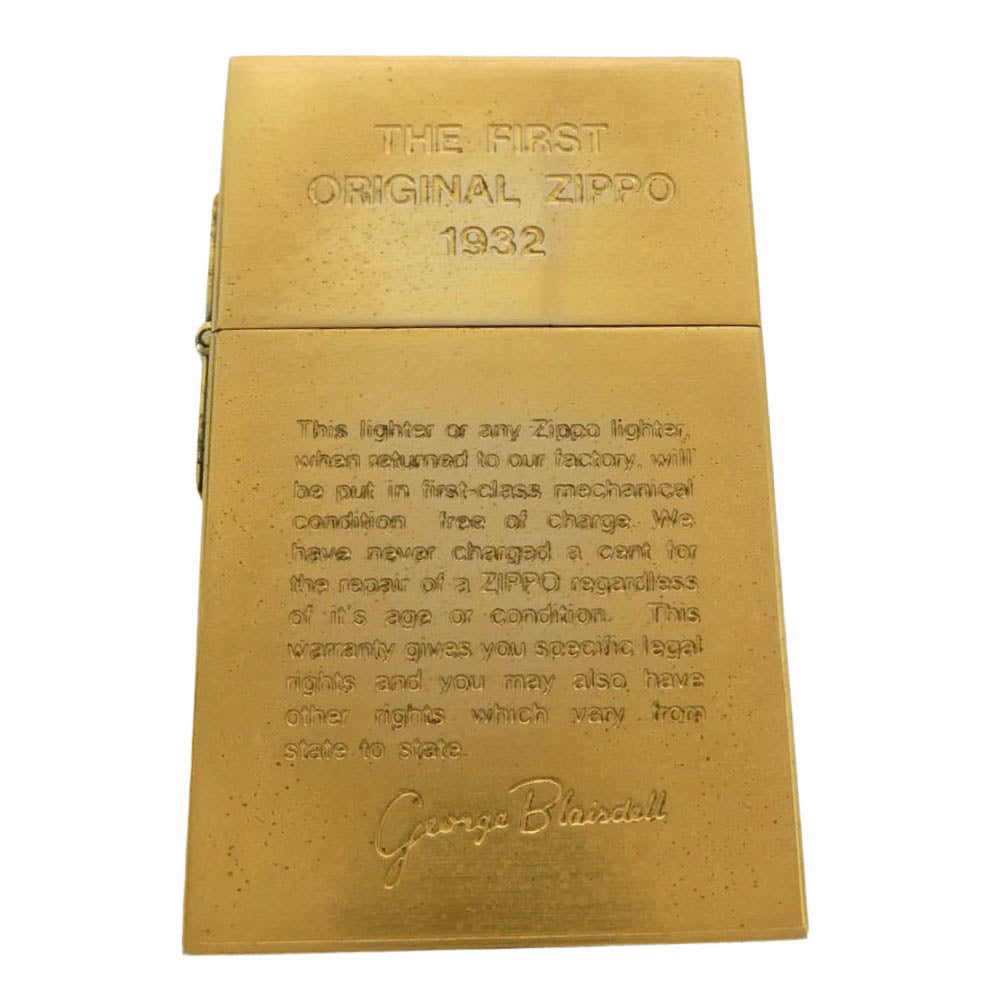 ZIPPO ジッポ THE FIRST ORIGINAL 1932 レプリカ ライター ゴールド系【中古】