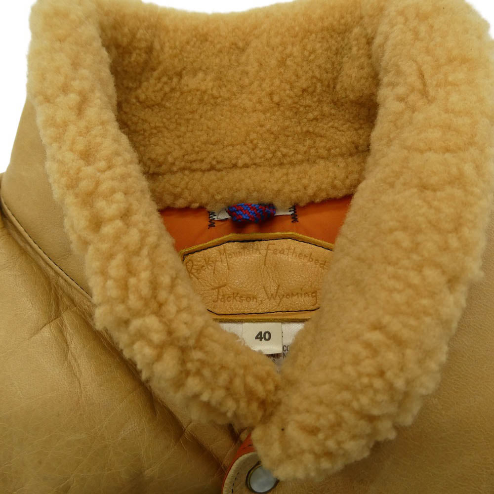 Rocky Mountain FeatherBed ロッキーマウンテンフェザーベッド 450-502-72 レザーヨーク ボア ナイロン ダウンベスト ネイビー系 40【中古】