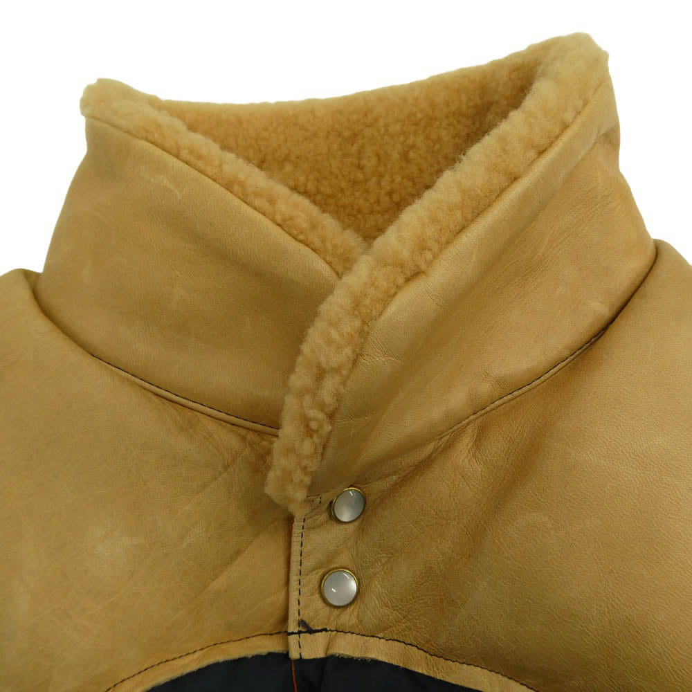 Rocky Mountain FeatherBed ロッキーマウンテンフェザーベッド 450-502-72 レザーヨーク ボア ナイロン ダウンベスト ネイビー系 40【中古】