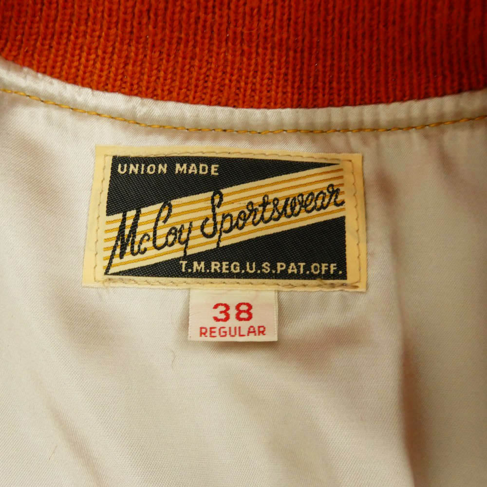 The REAL McCOY'S ザリアルマッコイズ SPORTSWEAR スポーツウェア レザー スタジアムジャンパー バーシティジャケット スタジャン ブルゾン マルチカラー系 38【中古】
