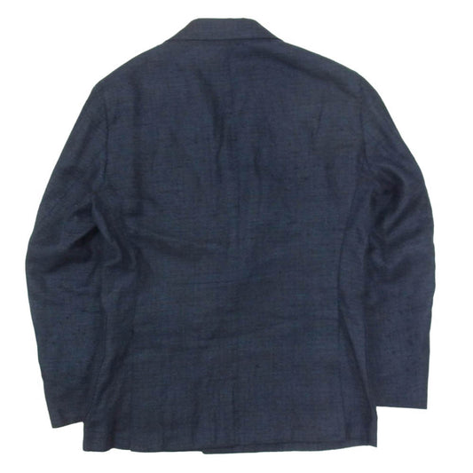 ガボ PANAREA ダブルブレスト リネン ウール テーラードジャケット ネイビー系 50【中古】