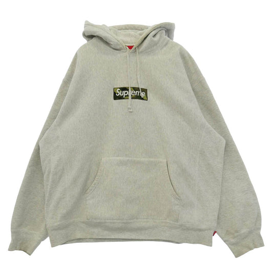 Supreme シュプリーム 23AW Box Logo Hooded Sweatshirt Ash Grey Camo ボックスロゴ フーデッド スウェットシャツ フーディー パーカー カモ ホワイト系 グレー系 XL【中古】