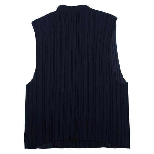 ISSEY MIYAKE イッセイミヤケ ME03FE573 MEN プリーツ加工 スタンドカラー ベスト ブラック系 3【中古】