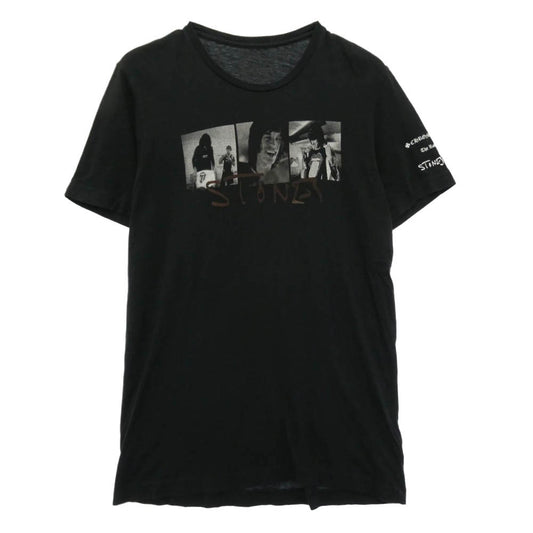 CHROME HEARTS クロムハーツ（原本無） ×The Rolling Stones ローリングストーンズ フォトプリント 半袖 Tシャツ カットソー ブラック系 M【中古】