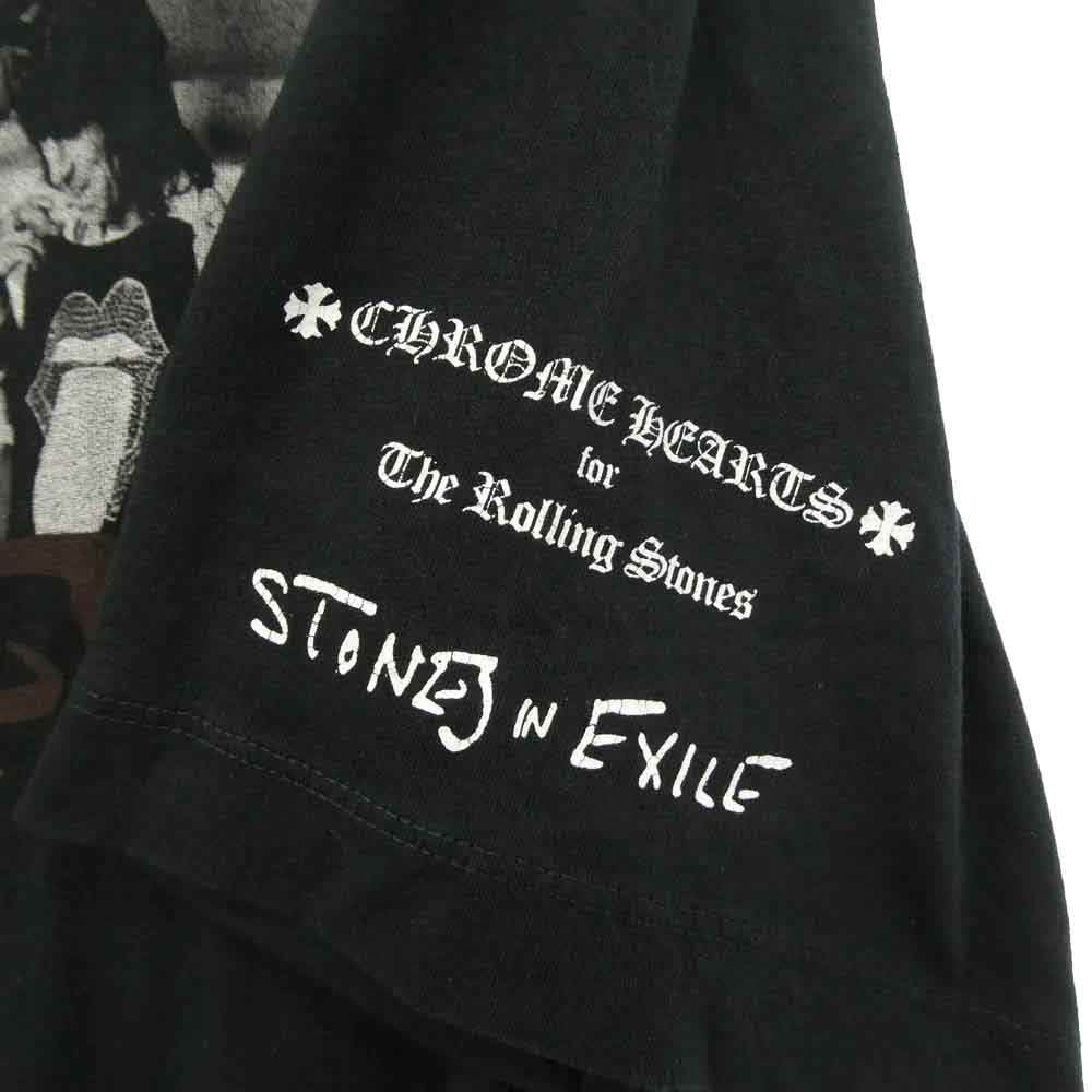 CHROME HEARTS クロムハーツ（原本無） ×The Rolling Stones ローリングストーンズ フォトプリント 半袖 Tシャツ カットソー ブラック系 M【中古】