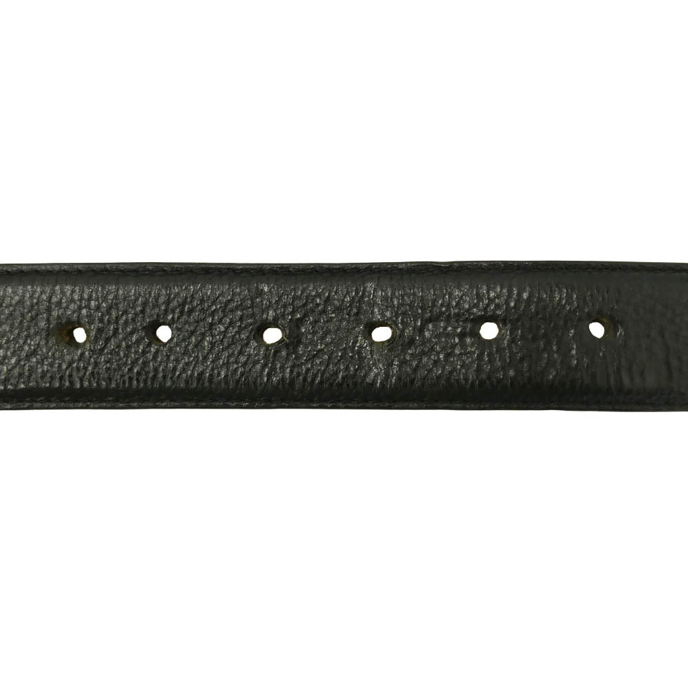 CHROME HEARTS クロムハーツ（原本無） 32 1.5 STRAP 1.5inch スクロール レーベル リベッツ レザー ベルト ブラック系 32【中古】