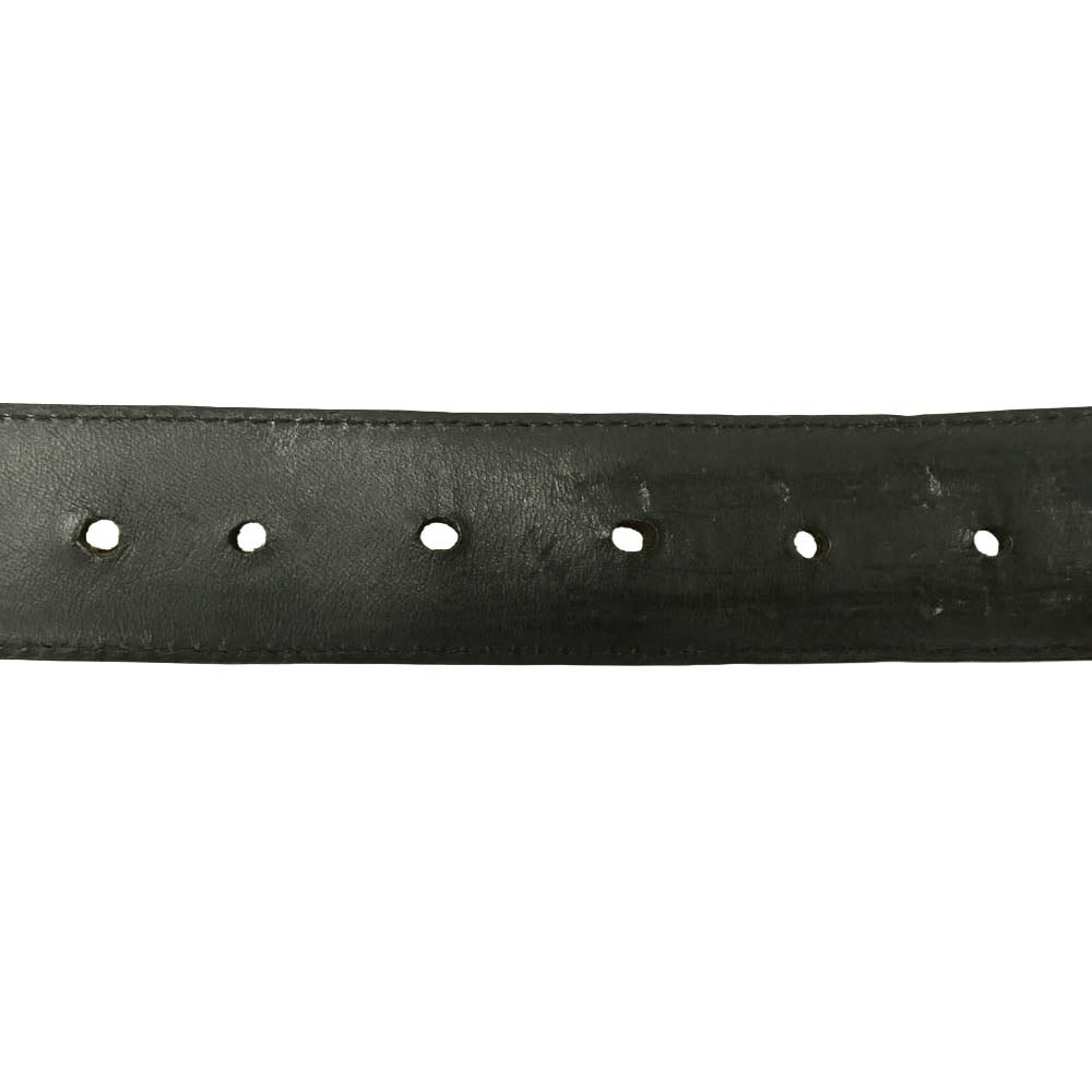 CHROME HEARTS クロムハーツ（原本無） 32 1.5 STRAP 1.5inch スクロール レーベル リベッツ レザー ベルト ブラック系 32【中古】