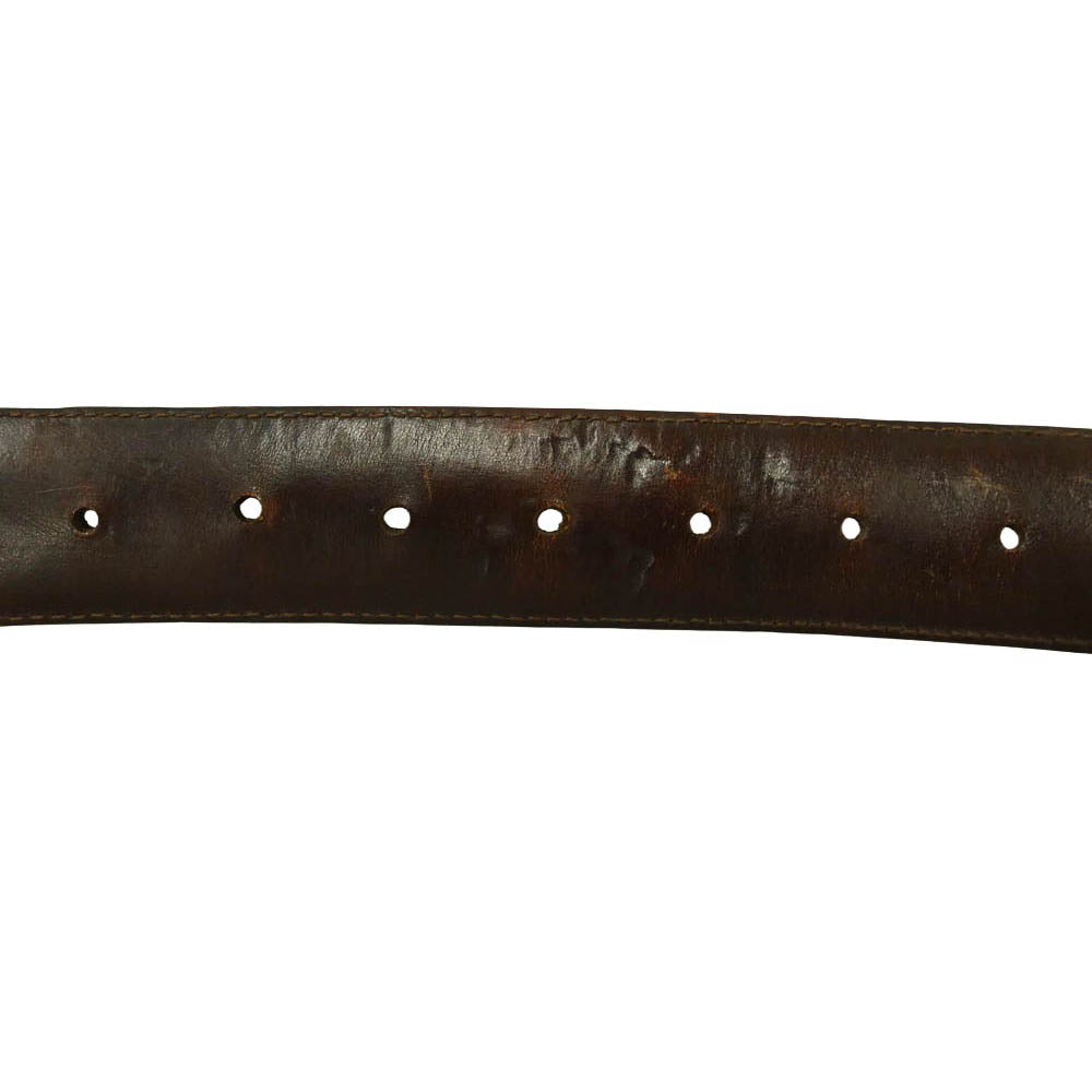 CHROME HEARTS クロムハーツ（原本無） 32 1.5 STRAP 1.5inch スクロール レーベル リベッツ レザー ベルト ブラウン系 32【中古】