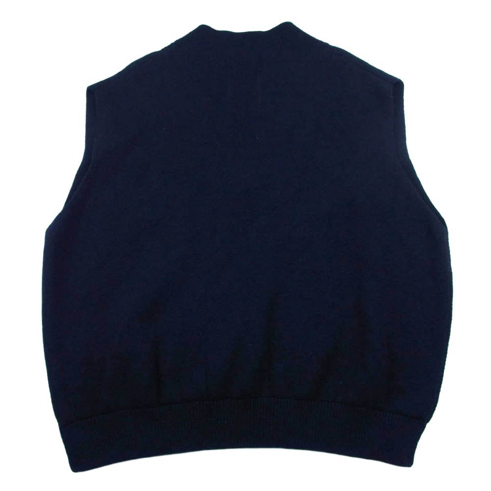 UNUSED アンユーズド 18AW US1499 V NECK KNIT VEST Vネック サイドジップ ニット ベスト ネイビー系 3【中古】