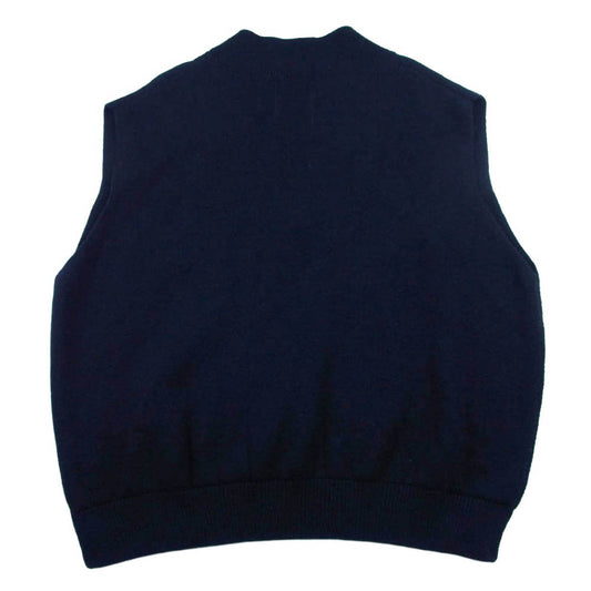 UNUSED アンユーズド 18AW US1499 V NECK KNIT VEST Vネック サイドジップ ニット ベスト ネイビー系 3【中古】