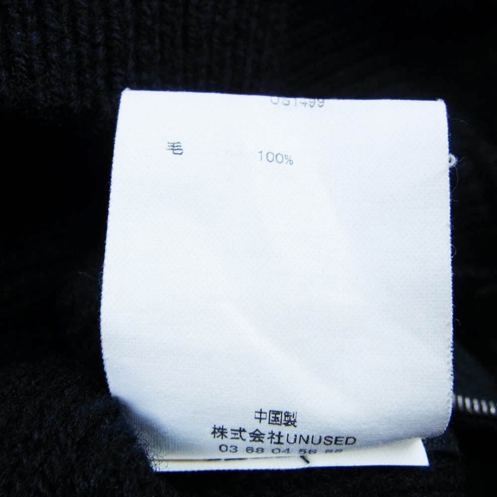 UNUSED アンユーズド 18AW US1499 V NECK KNIT VEST Vネック サイドジップ ニット ベスト ネイビー系 3【中古】