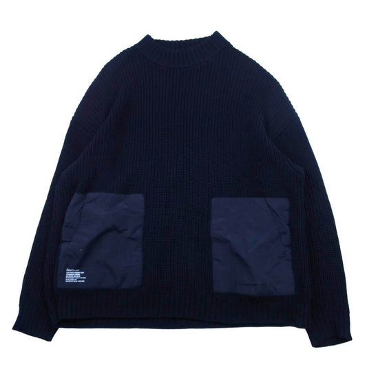 FreshService フレッシュサービス 22AW FSW-22-KN-92 HIGH NECK COMBAT KNIT ハイネック コンバット リブ ニット セーター ネイビー系 M【中古】