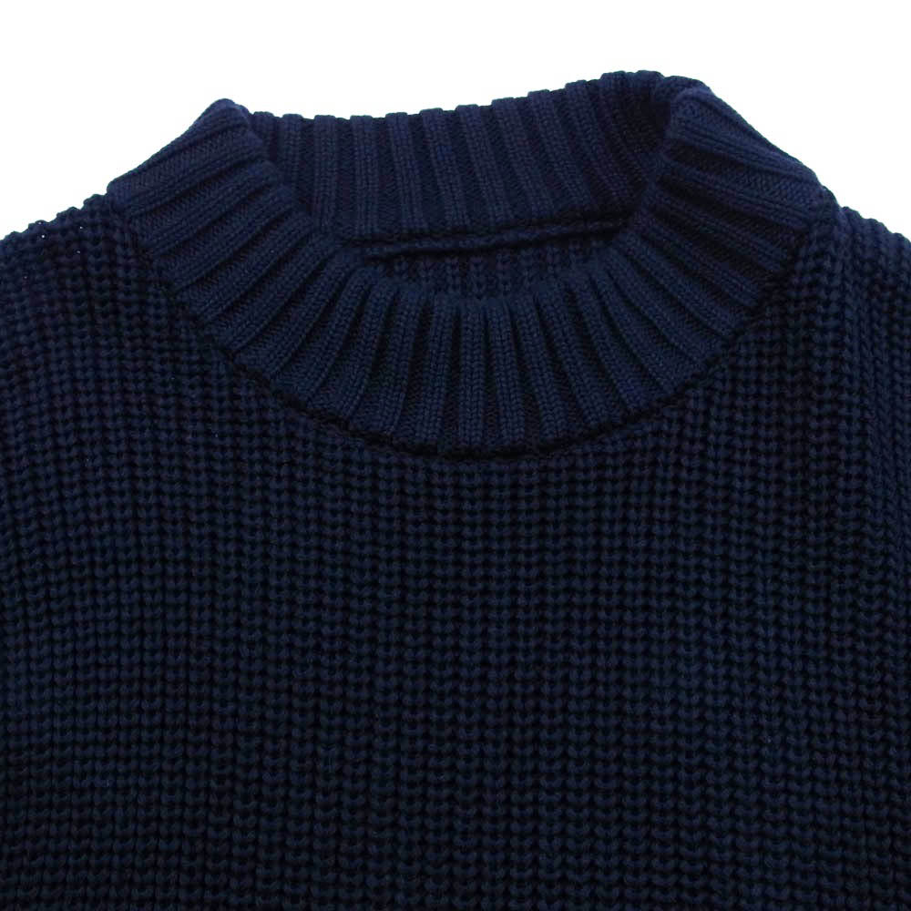 FreshService フレッシュサービス 22AW FSW-22-KN-92 HIGH NECK COMBAT KNIT ハイネック コンバット リブ ニット セーター ネイビー系 M【中古】