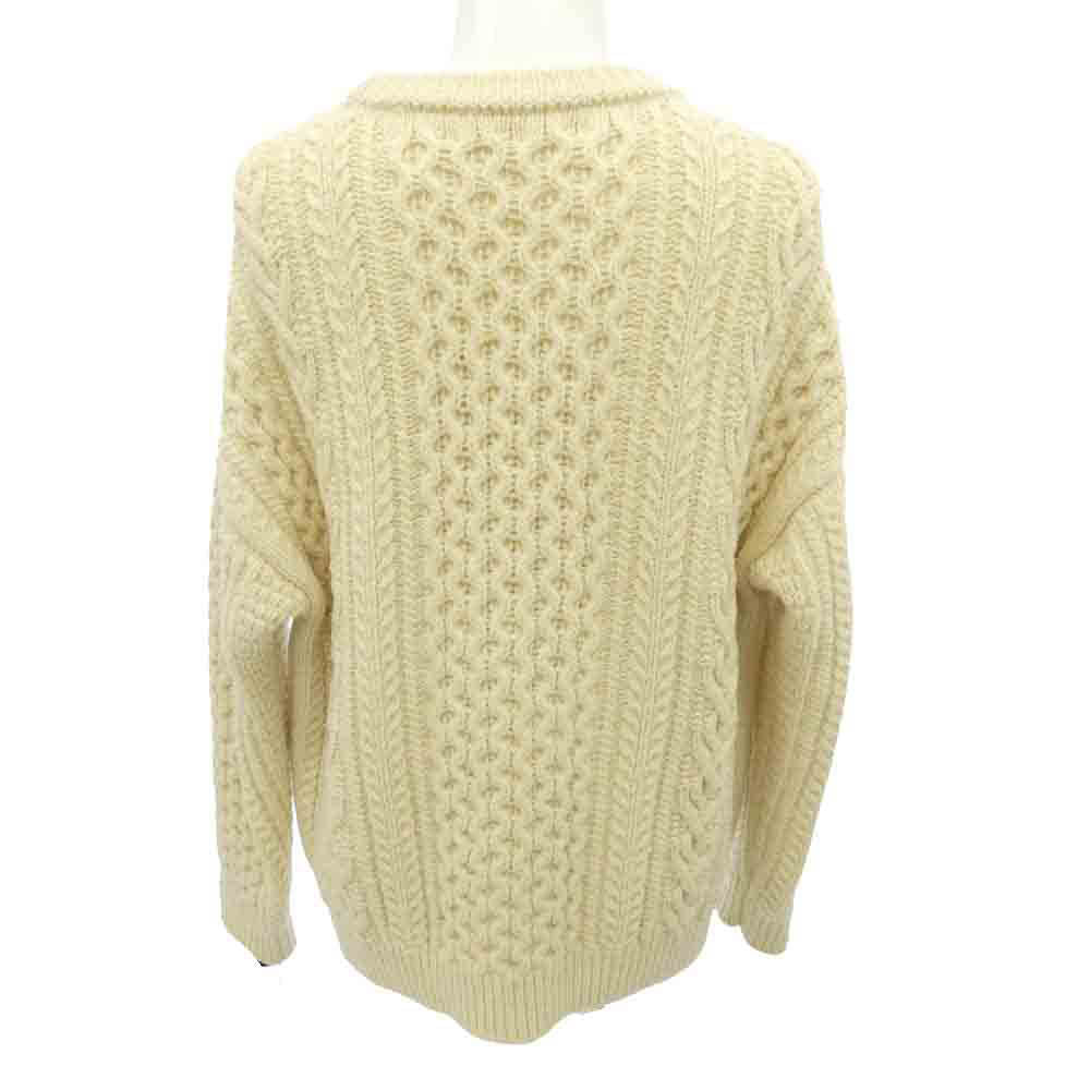 AURALEE オーラリー 18AW A8AP01FM FRENCH MERINO ARAN KNIT PO フレンチメリノ アラン ニット プルオーバー セーター オフホワイト系 4【中古】