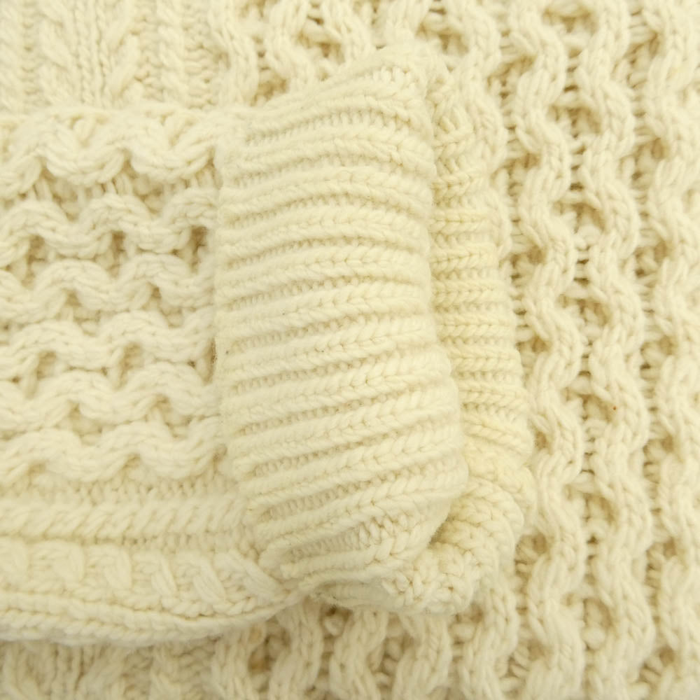 AURALEE オーラリー 18AW A8AP01FM FRENCH MERINO ARAN KNIT PO フレンチメリノ アラン ニット プルオーバー セーター オフホワイト系 4【中古】