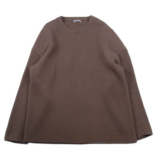 AURALEE オーラリー 17AW A7AP02RK SUPER FINE WOOL RIB KNIT BIG PO スーパーファイン ウール リブ ニット ビッグ プルオーバー セーター ブラウン系 5【中古】