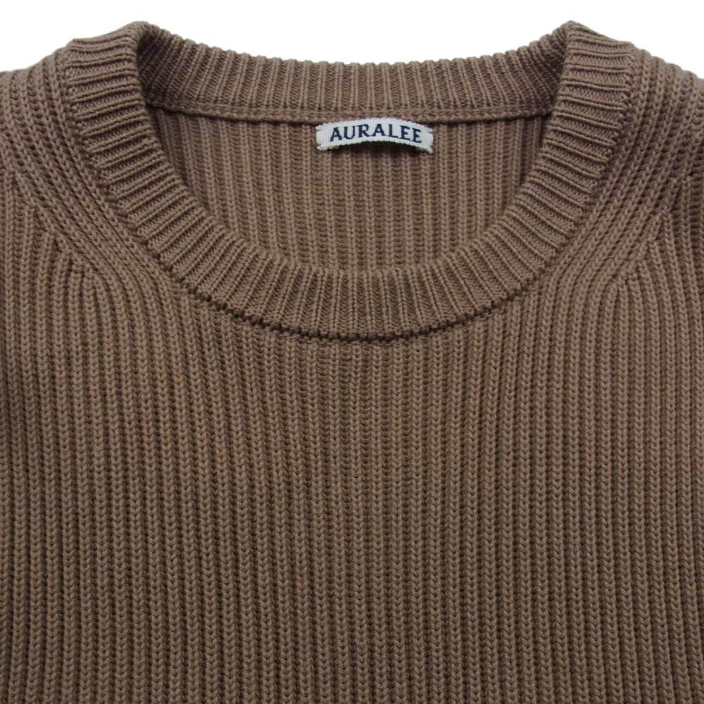 AURALEE オーラリー 17AW A7AP02RK SUPER FINE WOOL RIB KNIT BIG PO スーパーファイン ウール リブ ニット ビッグ プルオーバー セーター ブラウン系 5【中古】