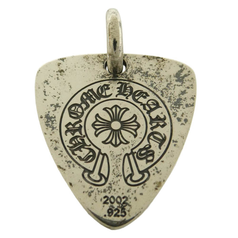 CHROME HEARTS クロムハーツ（原本無） GUITAR PICK LT リップ&タン ギターピック ペンダントトップ シルバー系【中古】