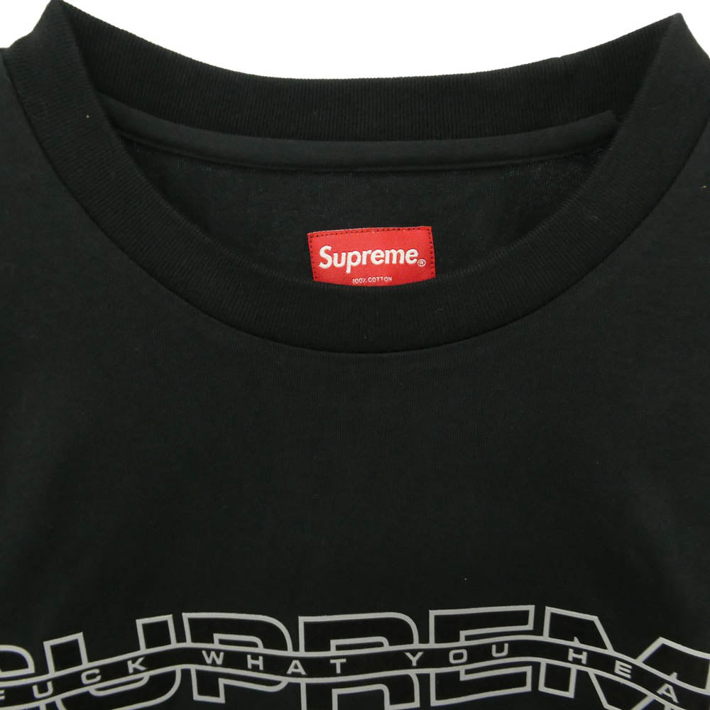 Supreme シュプリーム 17SS 3M Reflective L/S Tee リフレクター ロング スリーブ 長袖 カットソー Tシャツ ブラック系 L【中古】