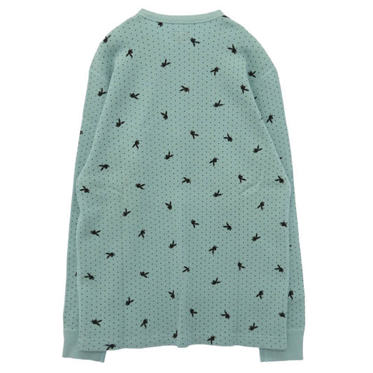 Supreme シュプリーム PLAYBOY プレイボーイ 17AW x Playboy Waffle Thermal プレイボーイ ワッフル サーマル 長袖 カットソー ライトブルー系 L【中古】