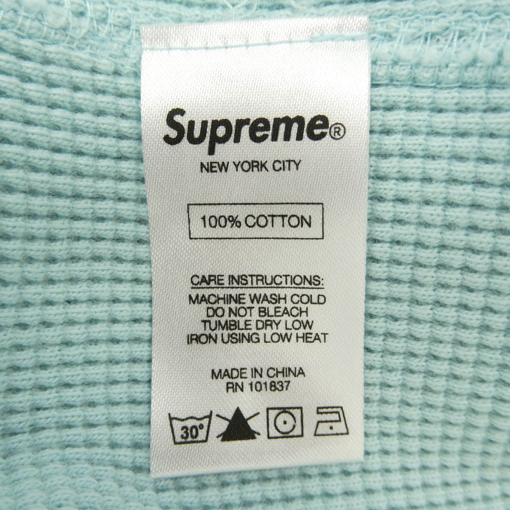 Supreme シュプリーム PLAYBOY プレイボーイ 17AW x Playboy Waffle Thermal プレイボーイ ワッフル サーマル 長袖 カットソー ライトブルー系 L【中古】