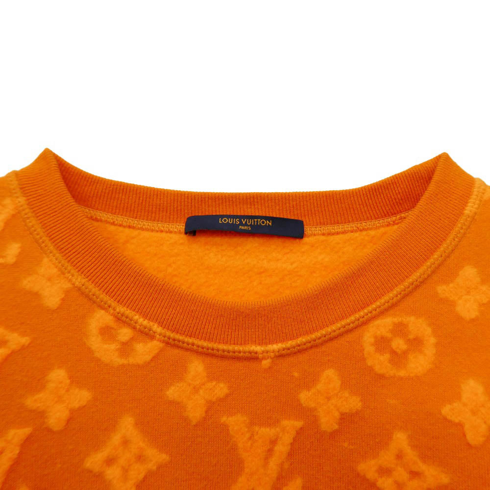 LOUIS VUITTON ルイ・ヴィトン 19aw HHY14W Monogram Jacquard CREW NECK モノグラム ジャカード クルーネック スウェット トレーナー オレンジ系 L【中古】