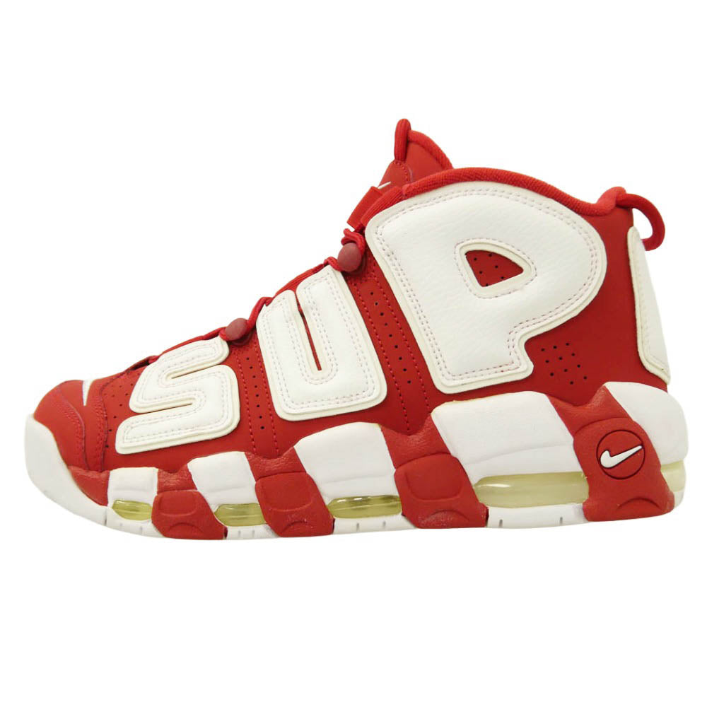 Supreme シュプリーム NIKE ナイキ 902290-600 フェイクバスターズ鑑定済 NIKE Air More Uptempo White/Red ナイキ エアモアアップテンポ スニーカー エンジ系 ホワイト系 28.5cm【新古品】【未使用】【中古】