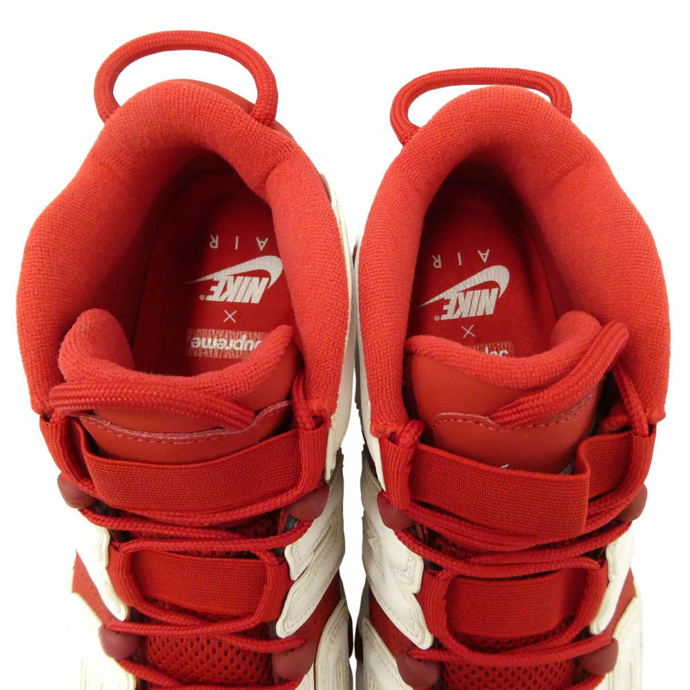 Supreme シュプリーム NIKE ナイキ 902290-600 フェイクバスターズ鑑定済 NIKE Air More Uptempo White/Red ナイキ エアモアアップテンポ スニーカー エンジ系 ホワイト系 28.5cm【新古品】【未使用】【中古】