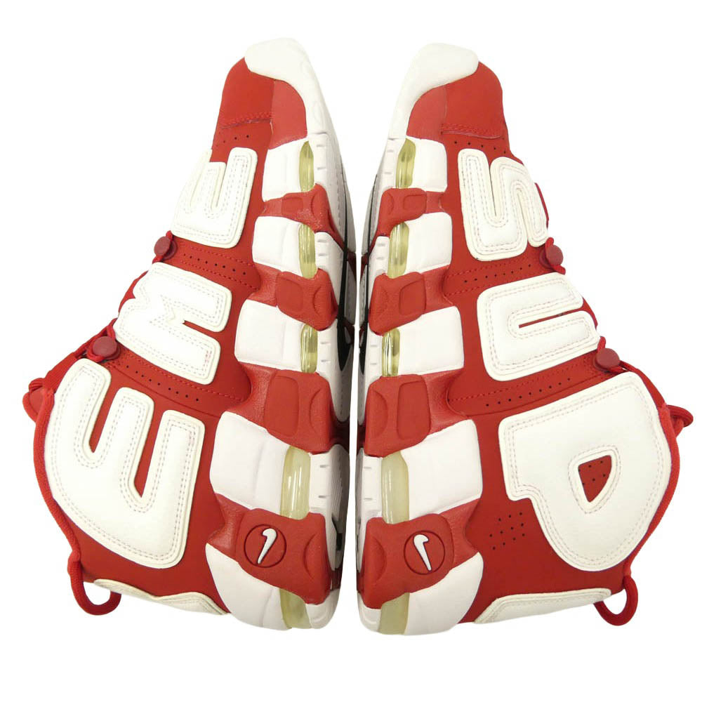 Supreme シュプリーム NIKE ナイキ 902290-600 フェイクバスターズ鑑定済 NIKE Air More Uptempo White/Red ナイキ エアモアアップテンポ スニーカー エンジ系 ホワイト系 28.5cm【新古品】【未使用】【中古】
