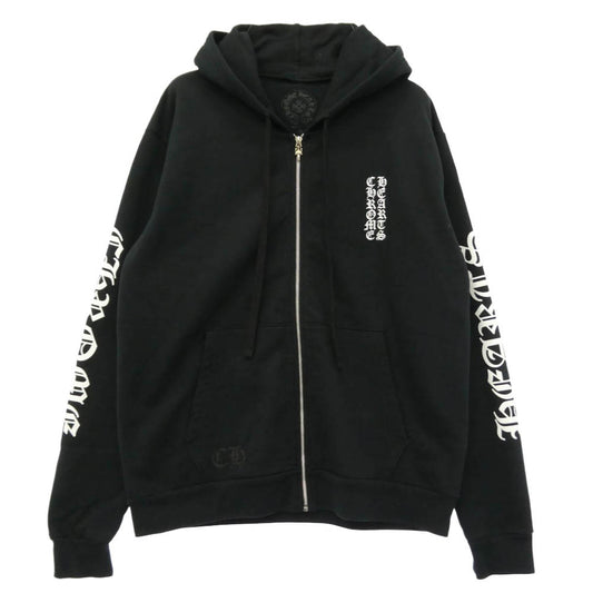CHROME HEARTS クロムハーツ（原本無） SWTSHRT HD ZIP ヴァーティカル ダガージップ フーディー パーカー ブラック系 M【中古】