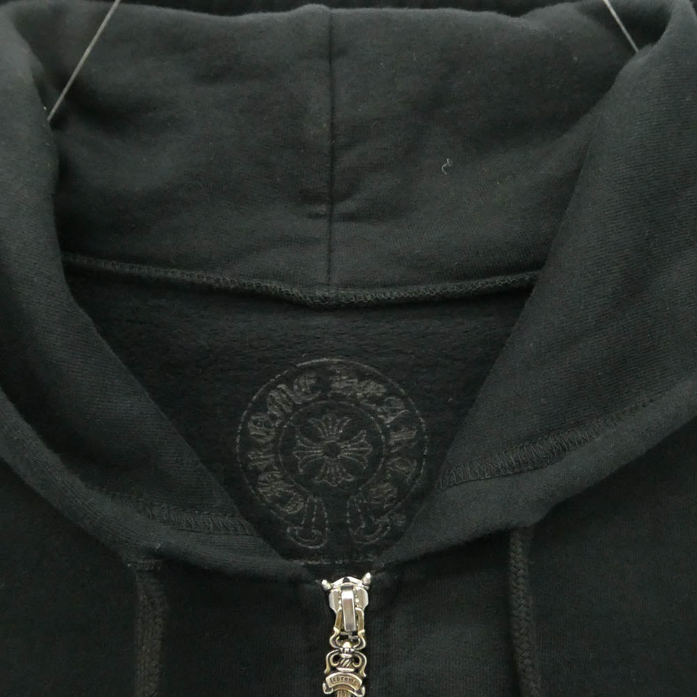 CHROME HEARTS クロムハーツ（原本無） SWTSHRT HD ZIP ヴァーティカル ダガージップ フーディー パーカー ブラック系 M【中古】