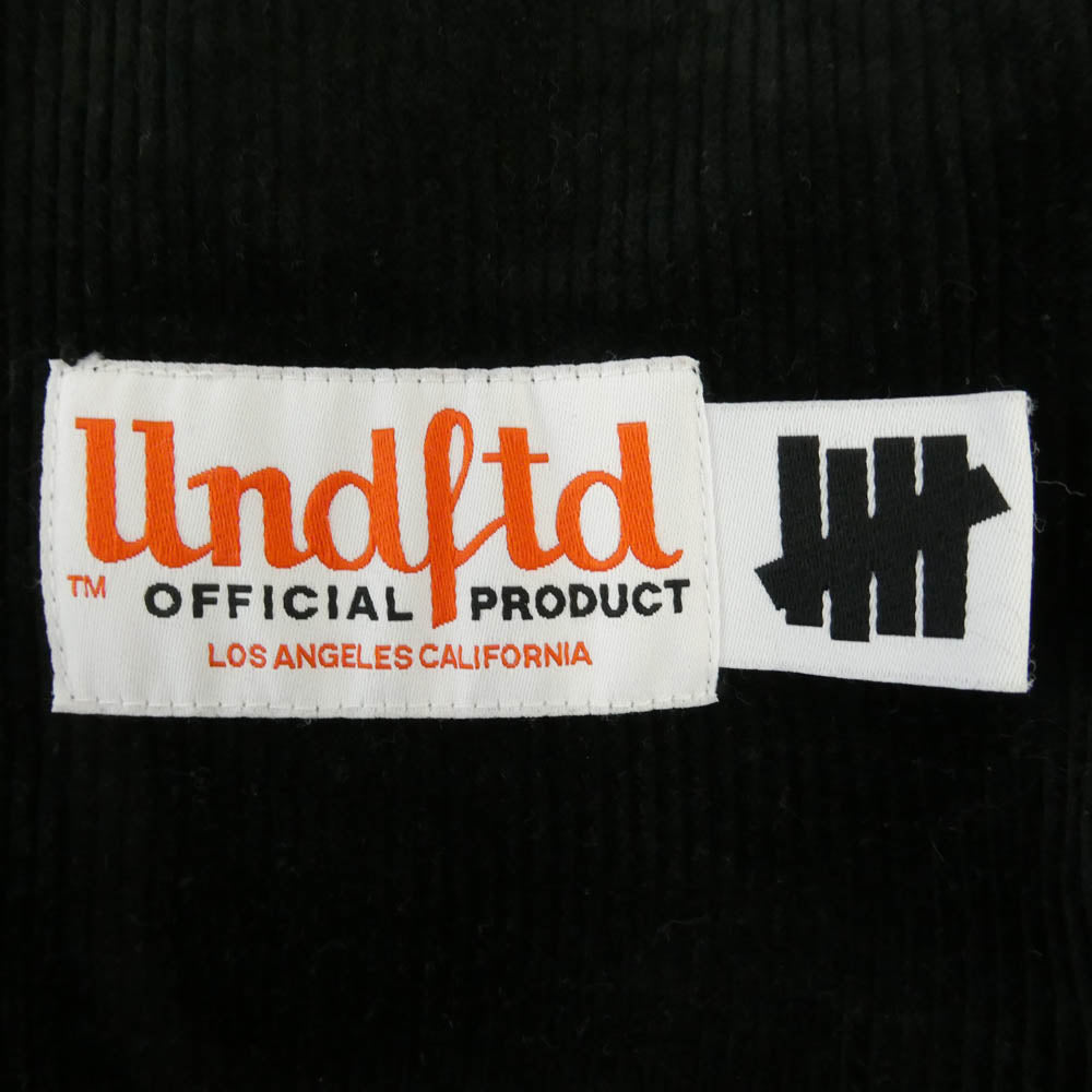 UNDEFEATED アンディフィーテッド 220077012033 BASEBALL JERSEY フロントロゴ コーデュロイ ベースボールシャツ 半袖 シャツ ブラック系 MEDIUM【中古】